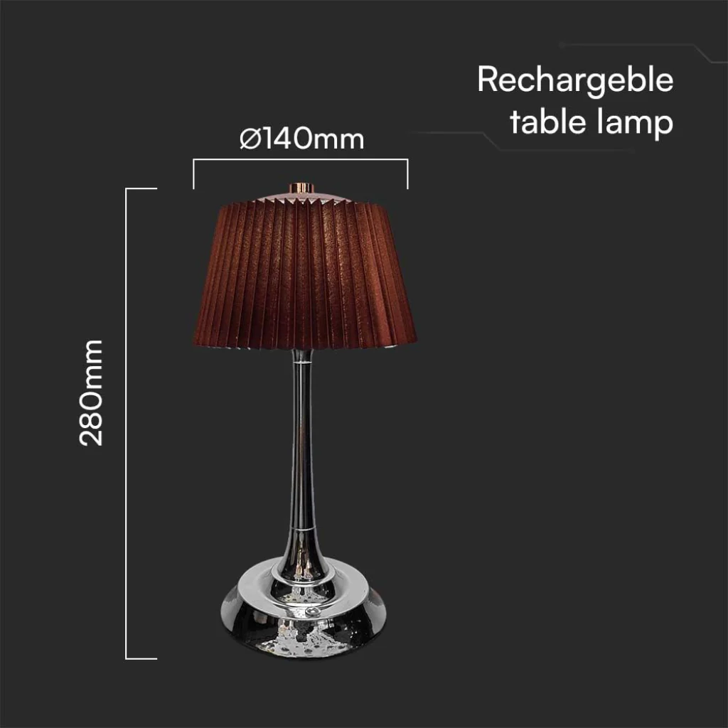 Lampada LED da Tavolo 15W Touch 3in1 con Batteria USB-C Marrone - Image 5