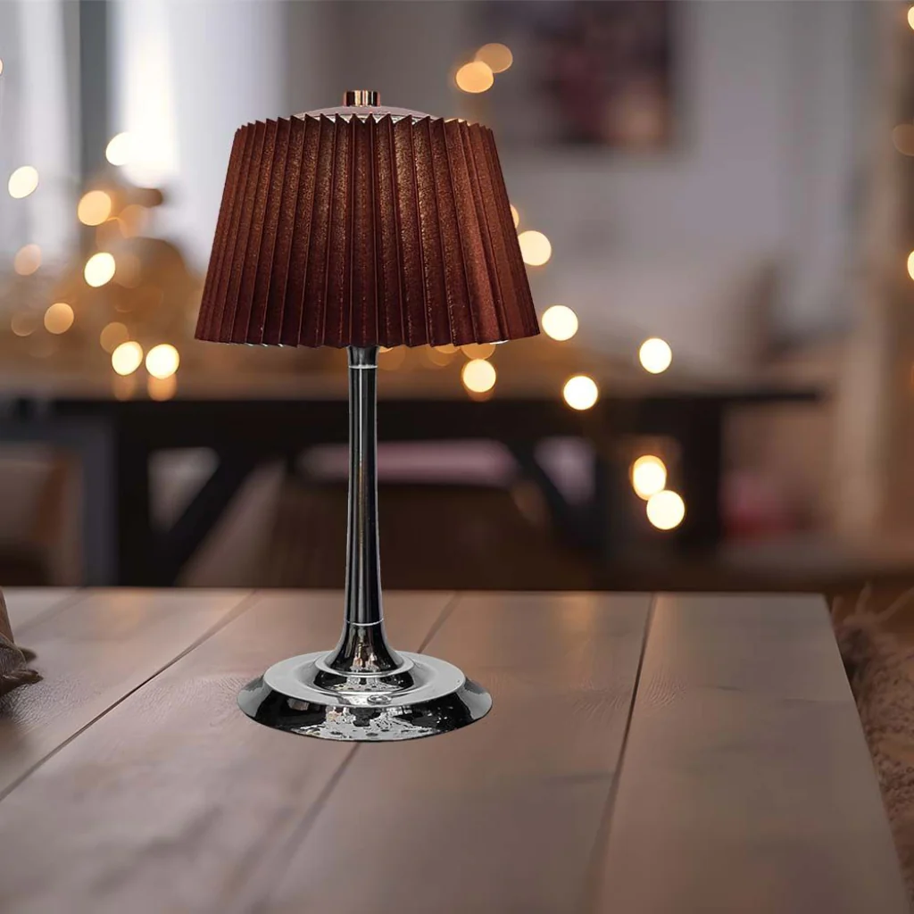 Lampada LED da Tavolo 15W Touch 3in1 con Batteria USB-C Marrone - Image 6