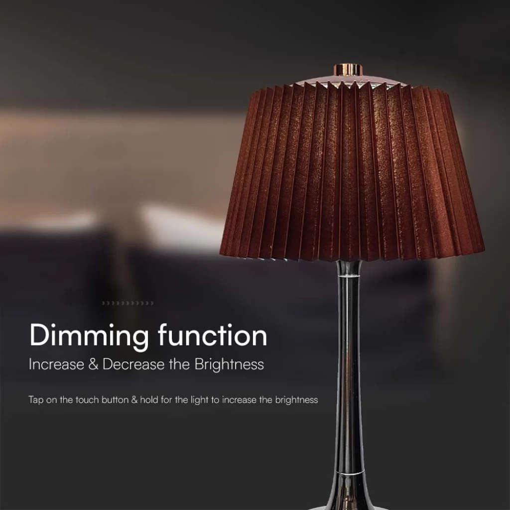 Lampada LED da Tavolo 15W Touch 3in1 con Batteria USB-C Marrone - Image 7