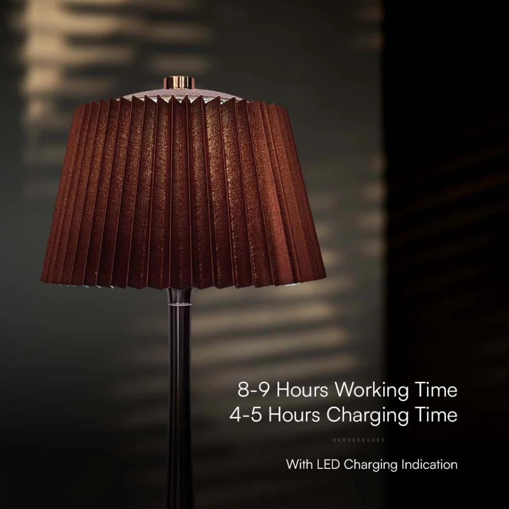 Lampada LED da Tavolo 15W Touch 3in1 con Batteria USB-C Marrone - Image 8