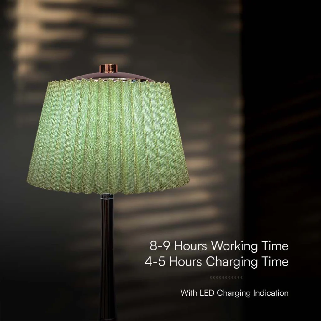 Lampada LED da Tavolo 15W Ricaricabile con Batteria USB-C 3in1 Verde Cromato - Image 10