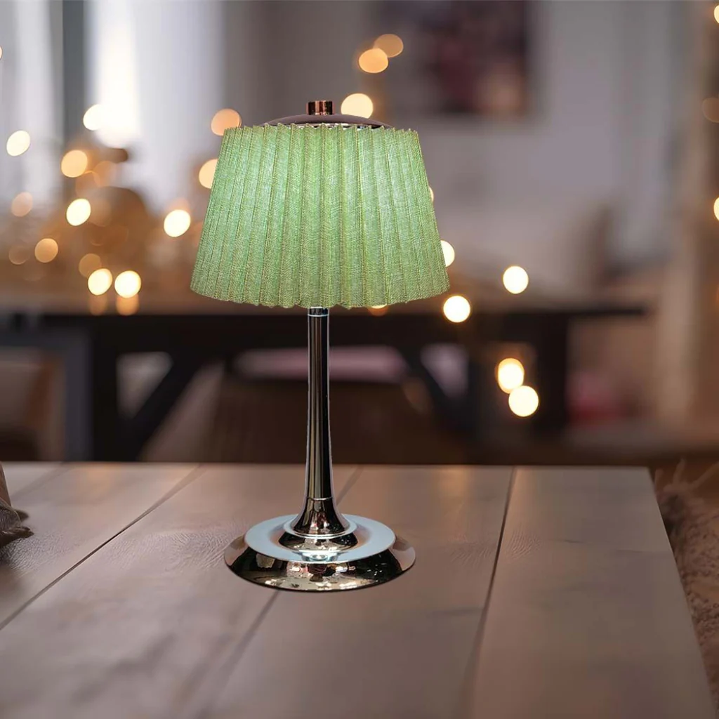 Lampada LED da Tavolo 15W Ricaricabile con Batteria USB-C 3in1 Verde Cromato - Image 5