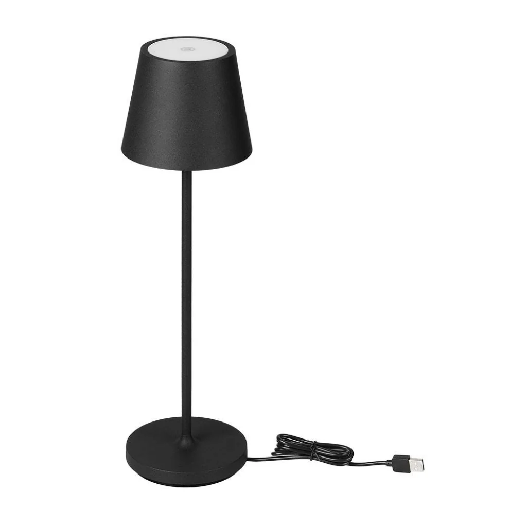 Lampada LED da Tavolo 15W Nera Dimmerabile con Ricarica Wireless