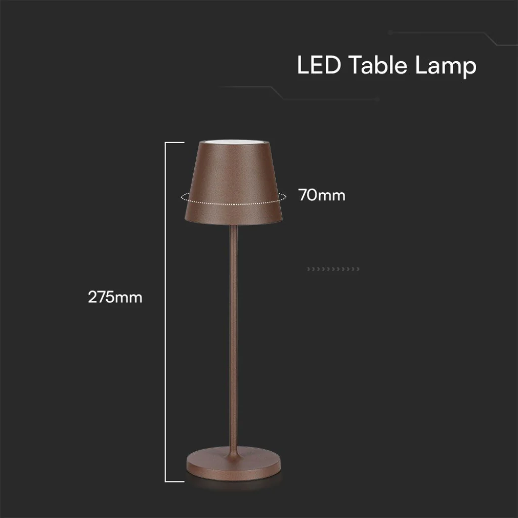 Lampada LED da Tavolo 15W Corten con Touch Dimmer e Ricarica Wireless - Image 12