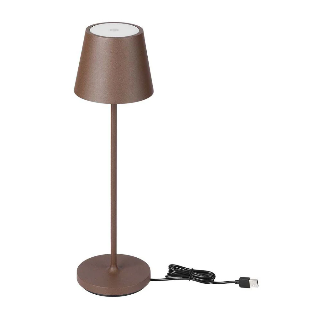 Lampada LED da Tavolo 15W Corten con Touch Dimmer e Ricarica Wireless - Image 14