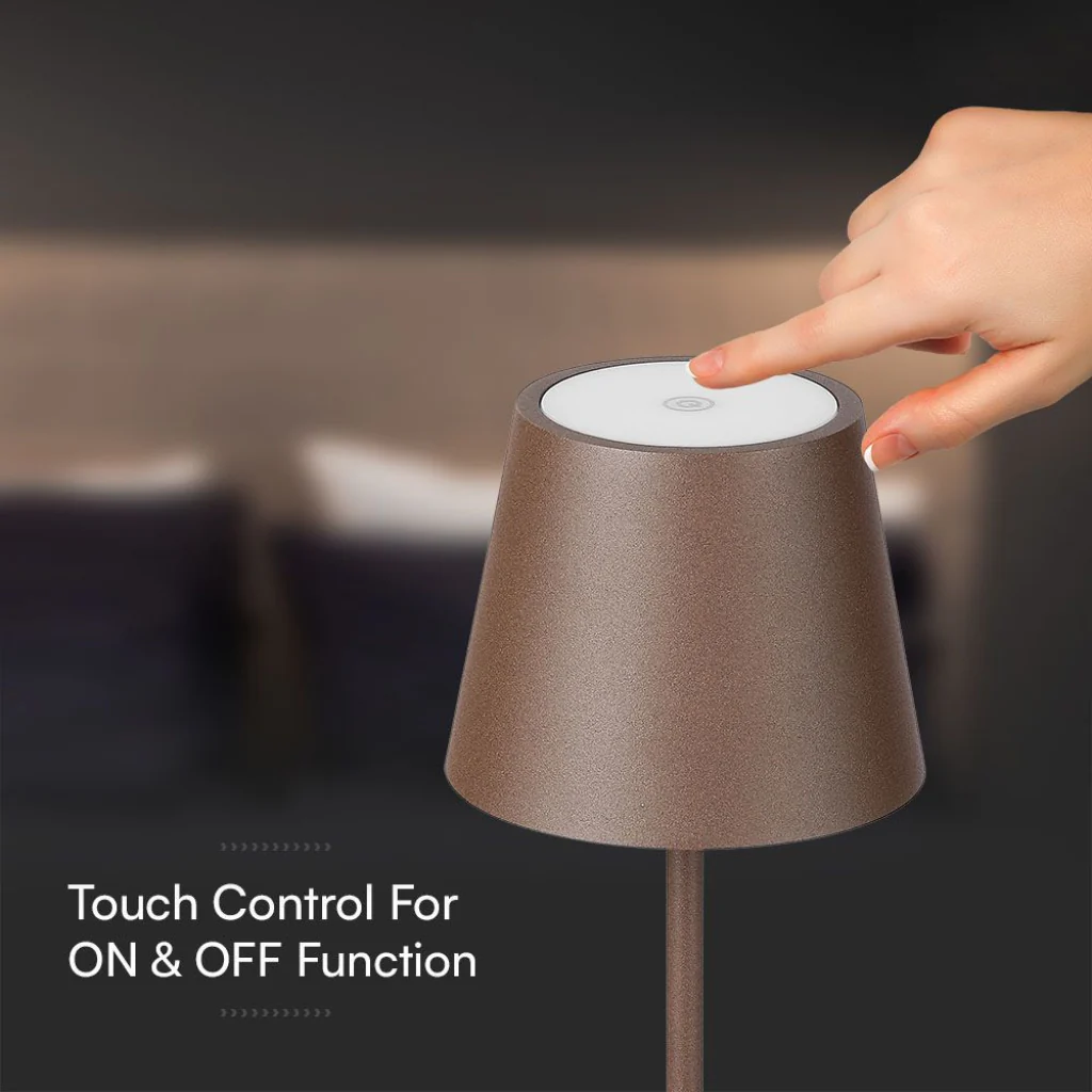 Lampada LED da Tavolo 15W Corten con Touch Dimmer e Ricarica Wireless - Image 6