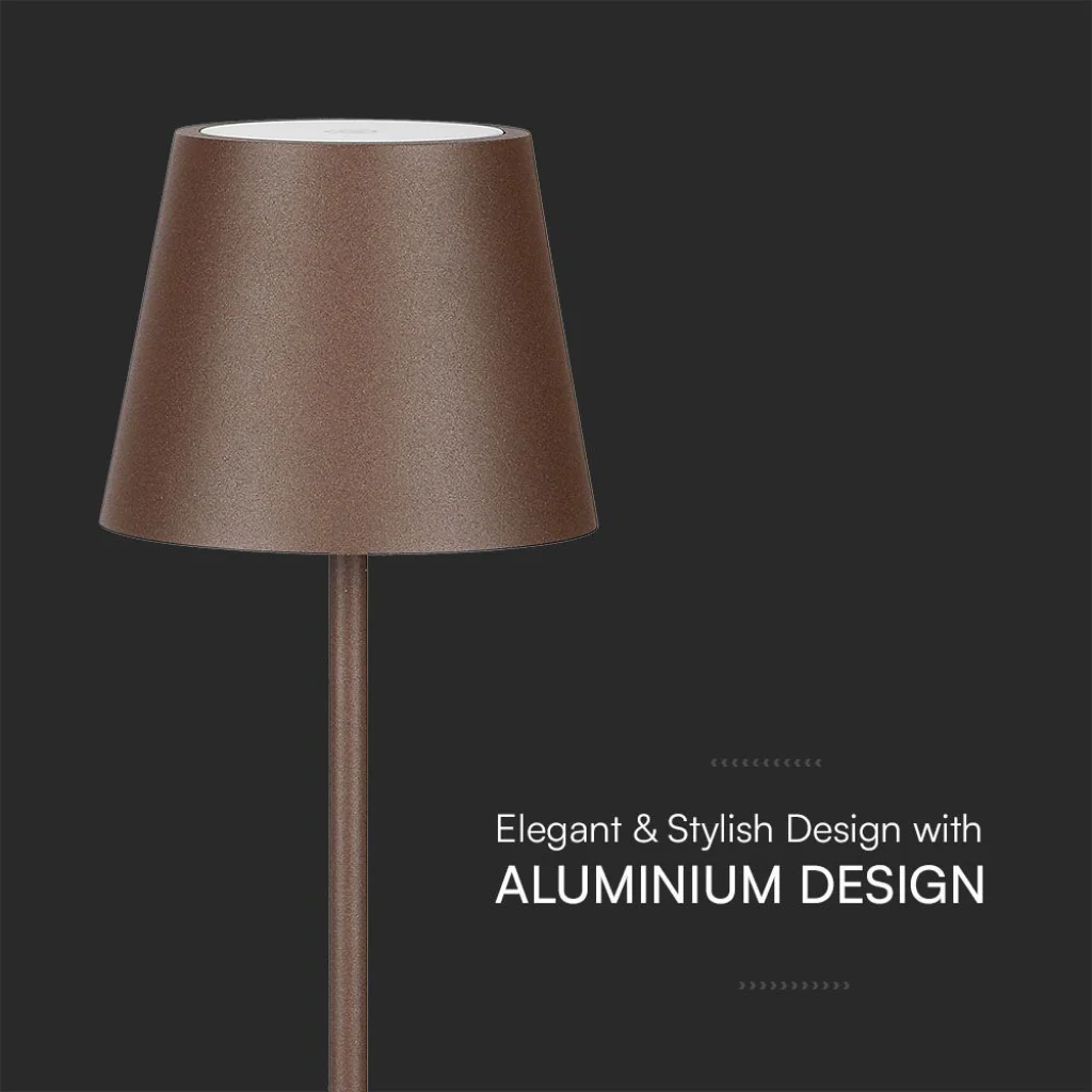Lampada LED da Tavolo 15W Corten con Touch Dimmer e Ricarica Wireless - Image 7
