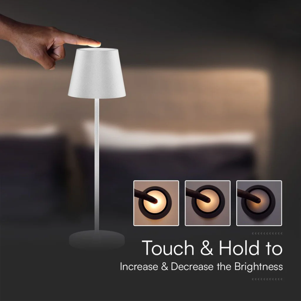 Lampada LED da Tavolo 15W Bianca con Dimmer Touch e Ricarica Wireless - Image 3