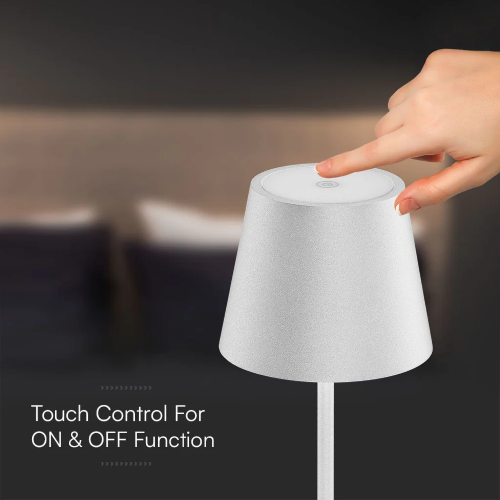 Lampada LED da Tavolo 15W Bianca con Dimmer Touch e Ricarica Wireless - Image 4