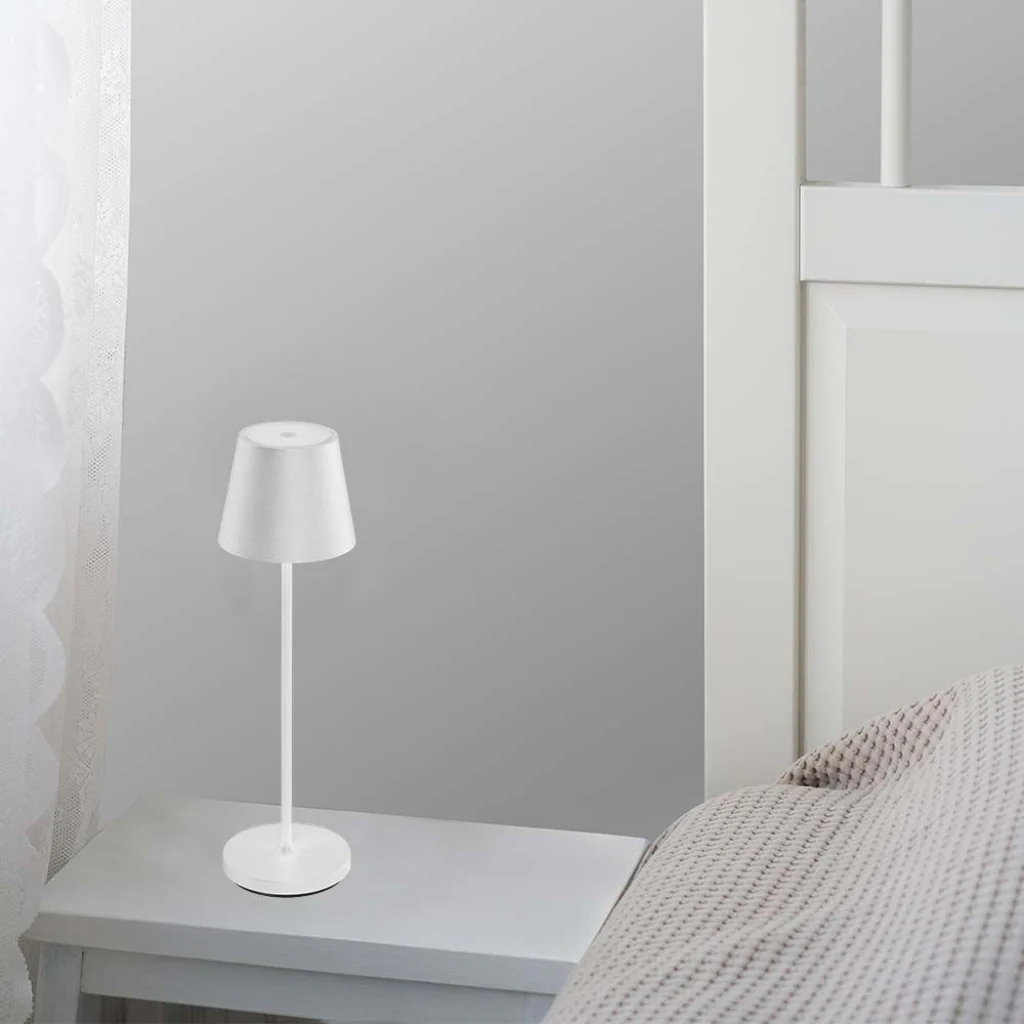 Lampada LED da Tavolo 15W Bianca con Dimmer Touch e Ricarica Wireless - Image 8