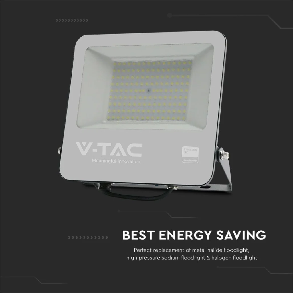 Faro LED 100W Chip Samsung Nero 6400K IP65 con Cavo 1m - Image 4