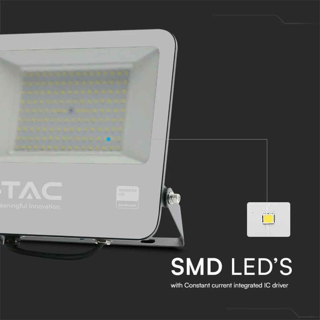 Faro LED 100W Chip Samsung Nero 6400K IP65 con Cavo 1m - Image 6