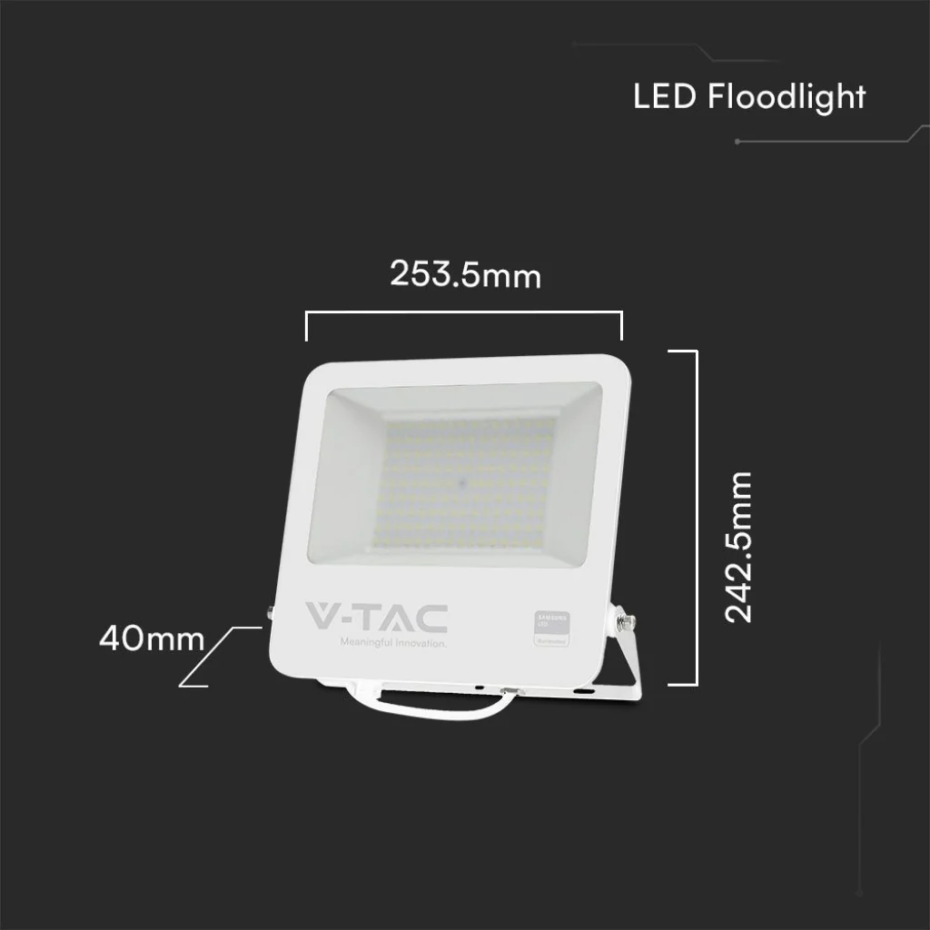 Faro LED 100W Chip Samsung Bianco 6400K IP65 con Cavo 1m - Image 8