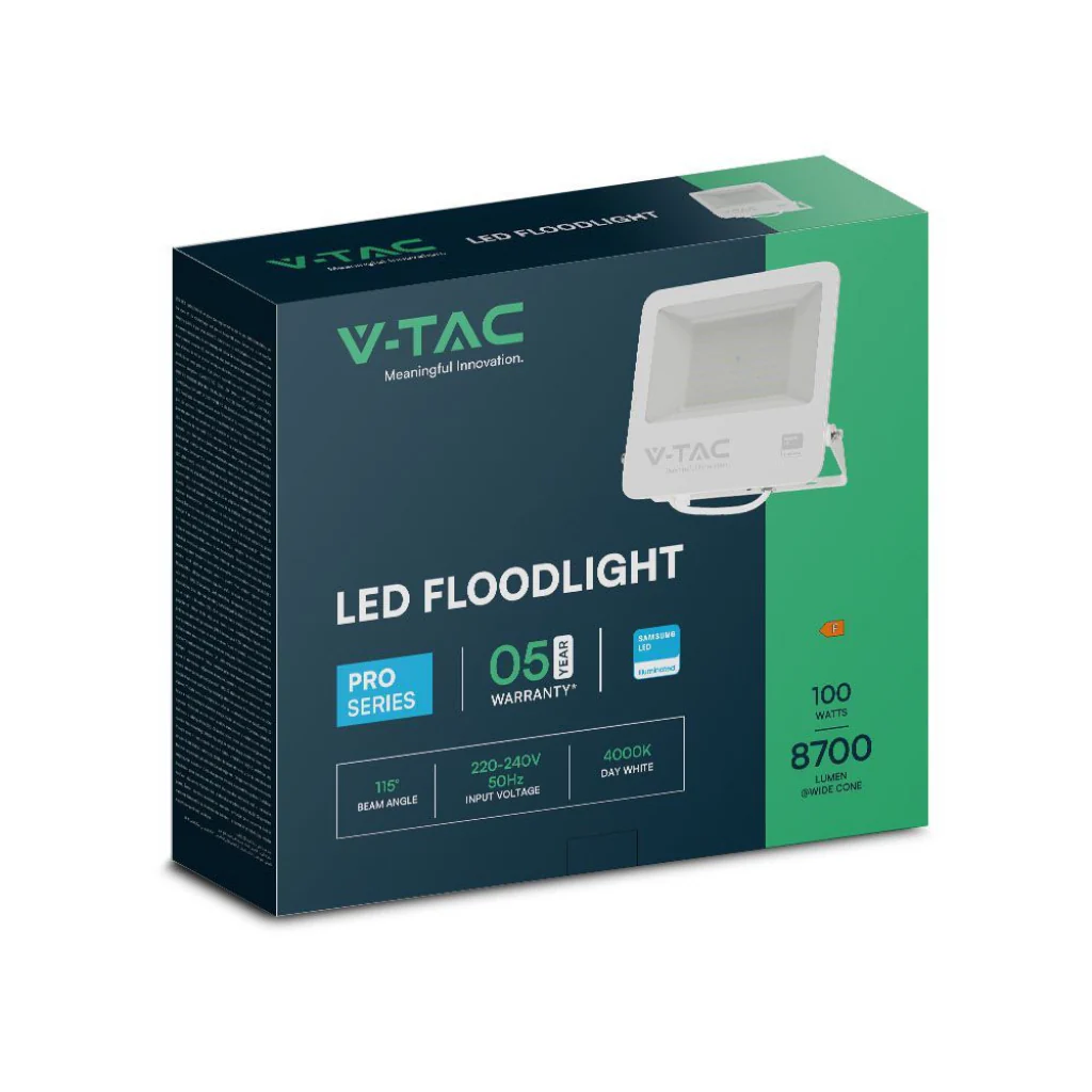 Faro LED 100W Chip Samsung Bianco 6400K IP65 con Cavo 1m - Image 9