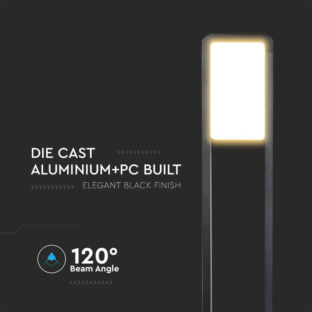 Paletto LED 10W con Chip Samsung 4000K IP65 Nero V-TAC - Image 2