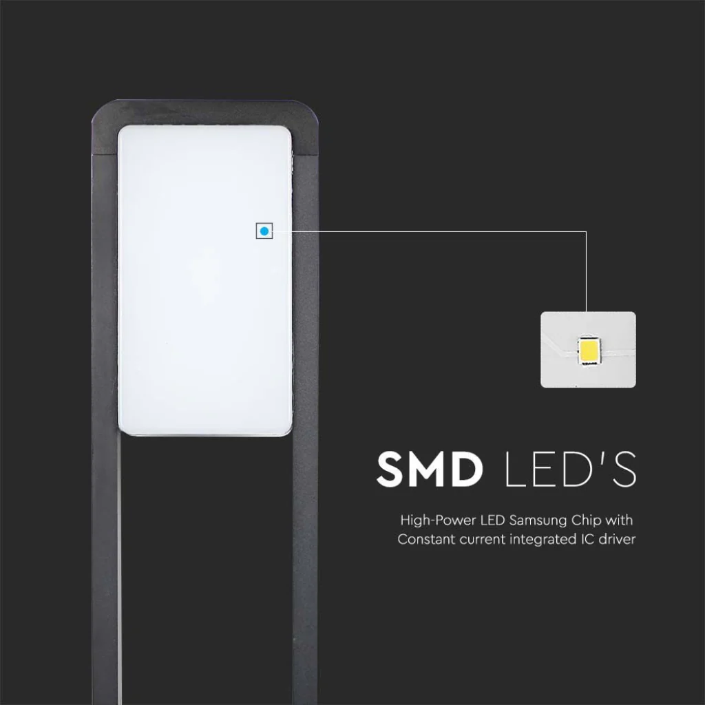 Paletto LED 10W con Chip Samsung 4000K IP65 Nero V-TAC - Image 7