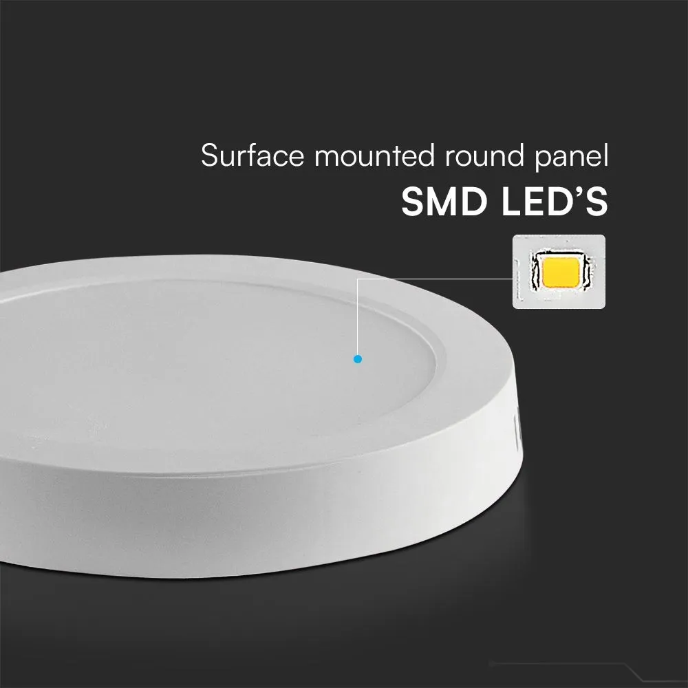 Plafoniera LED V‑TAC 12 W rotonda – 6400 K, chip Samsung, bianca - Image 3