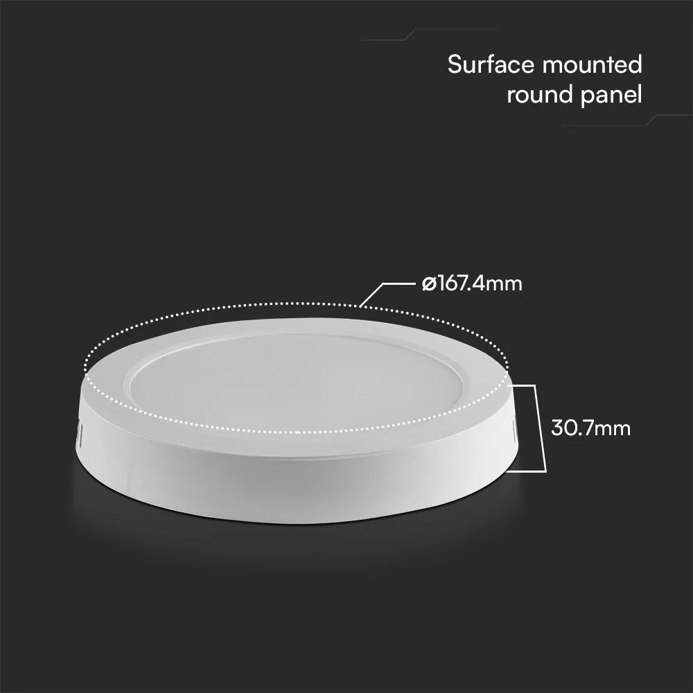 Plafoniera LED V‑TAC 12 W rotonda – 6400 K, chip Samsung, bianca - Image 4