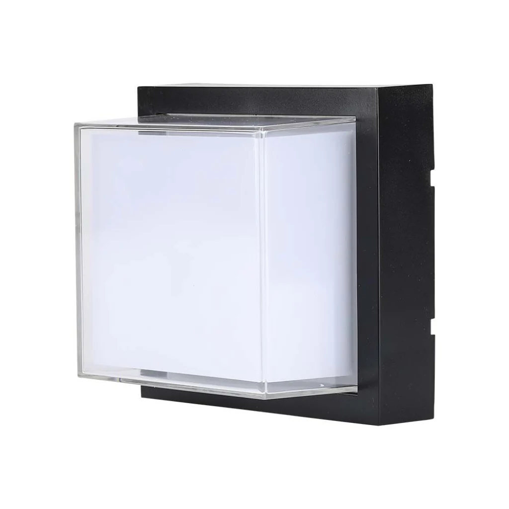 Lampada LED Muro Quadrata 12W 3000K IP65 Nera V-TAC