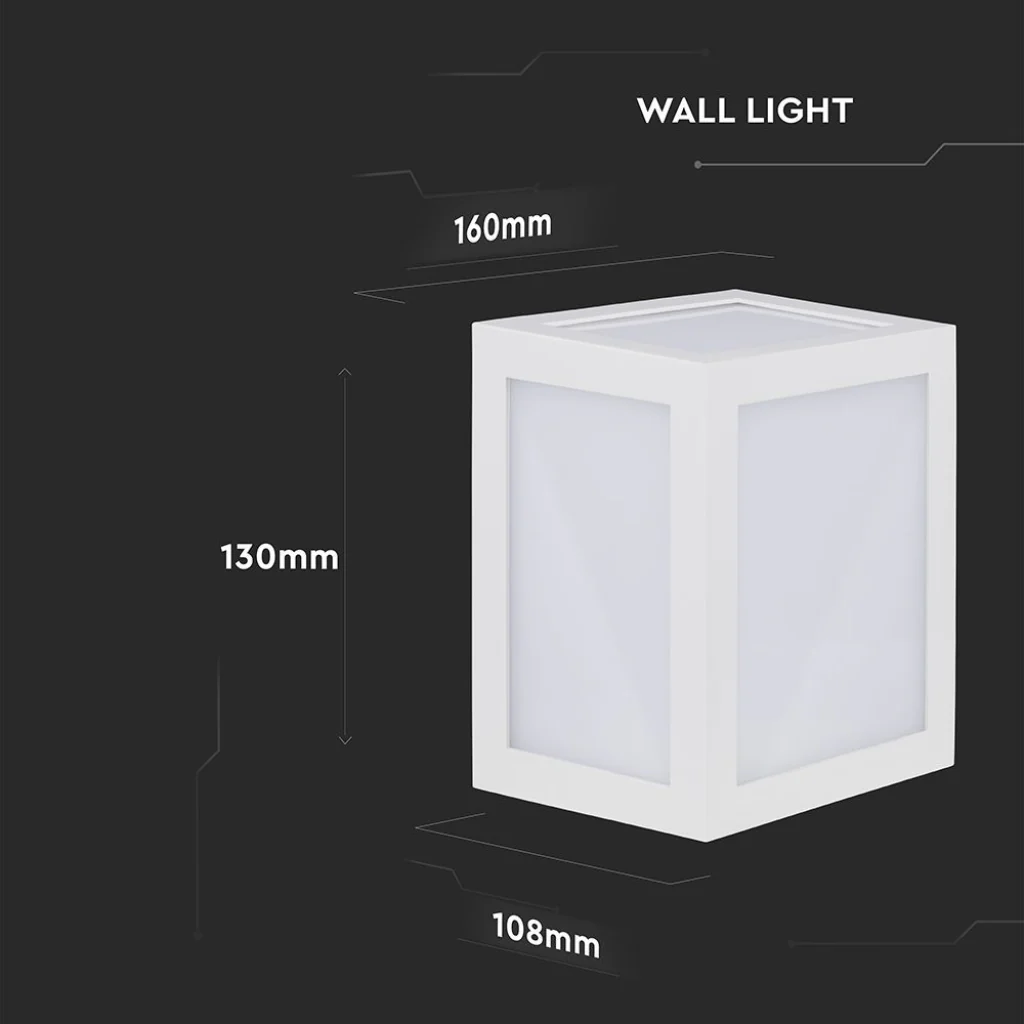 Lanterna LED Muro 12W Quadrata IP65 4000K Bianca V-TAC - Image 8
