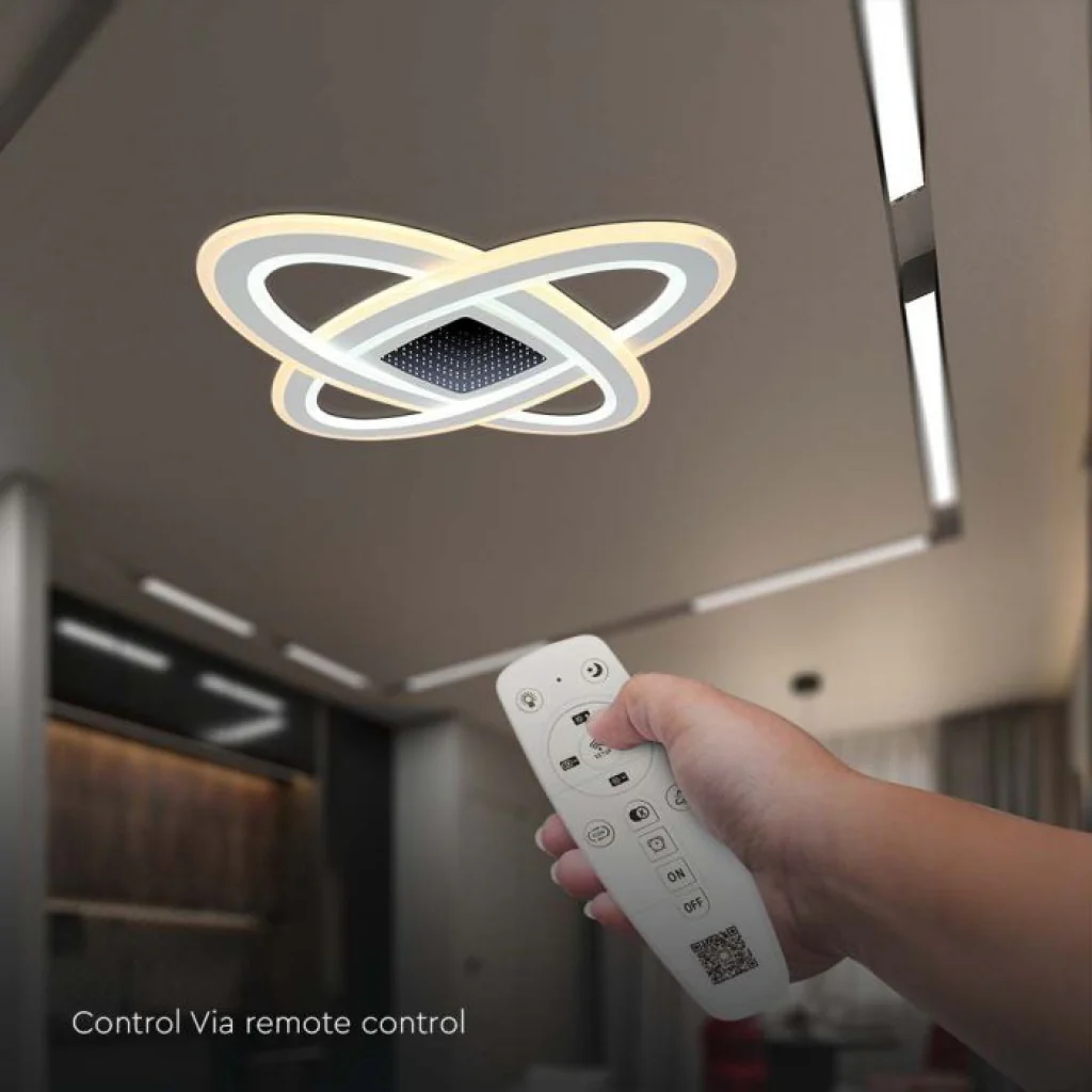 V-Tac Lampadario LED 130W Dimmerabile CCT con Telecomando Ø50cm - Image 4