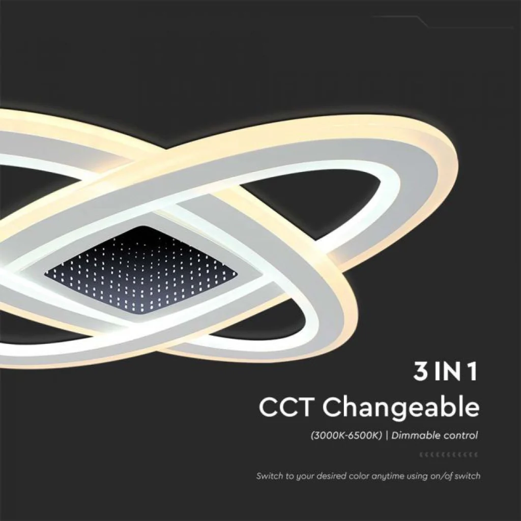 V-Tac Lampadario LED 130W Dimmerabile CCT con Telecomando Ø50cm - Image 7
