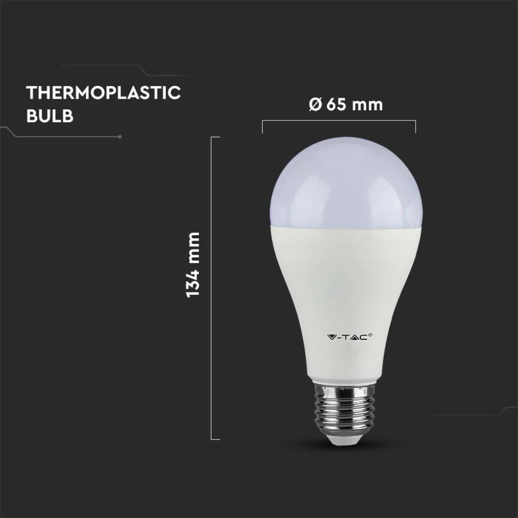 V-Tac Set 3 Lampadine LED E27 15W A65 6500K Luce Fredda - Image 5