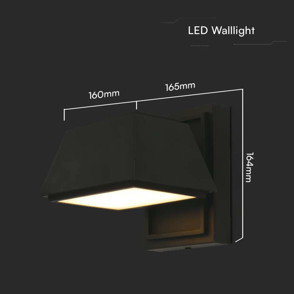 Lampada LED Muro 15W Doppio Fascio IP65 3000K Nero V-TAC - Image 6