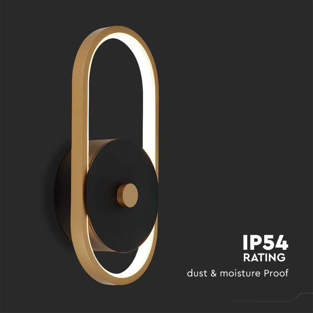 Lampada LED Muro 15W Nero/Ottone IP54 3000K V-TAC da Esterno - Image 4