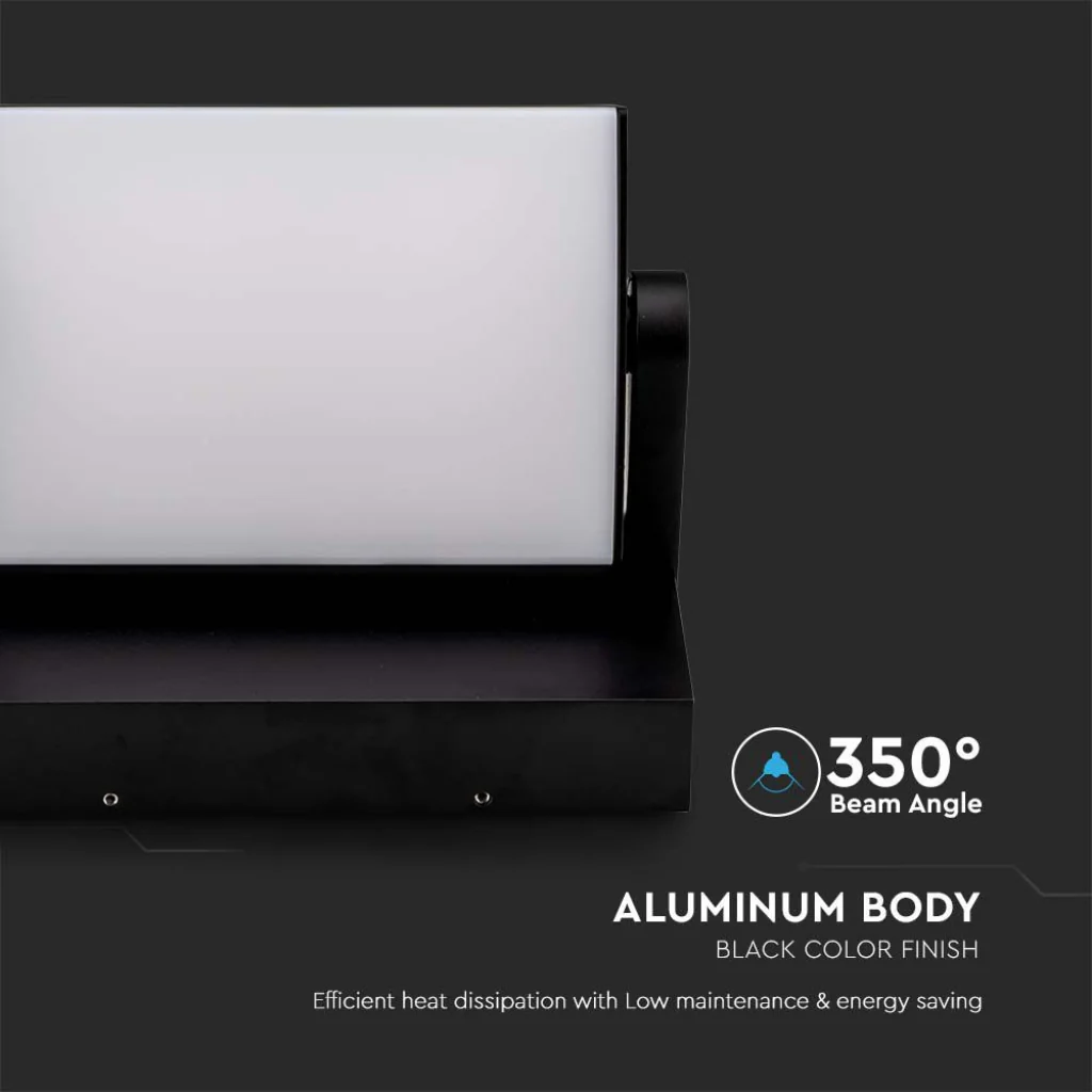 Lampada LED Muro 17W Rettangolare Ruotabile 4000K IP65 Nera - Image 10