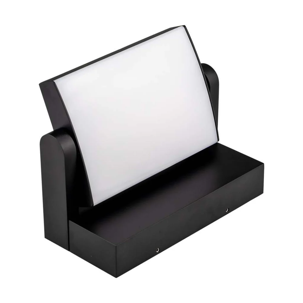 Lampada LED Muro 17W Rettangolare Ruotabile 4000K IP65 Nera - Image 2
