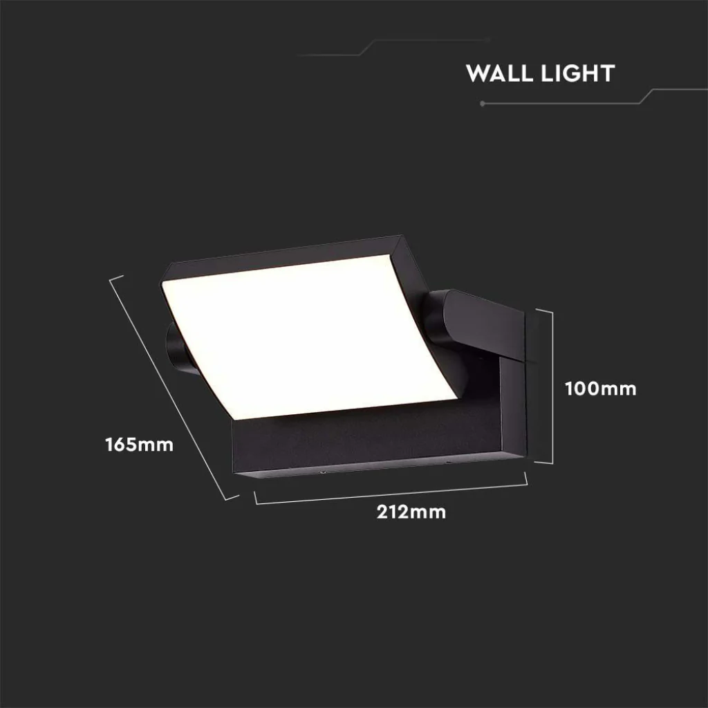 Lampada LED Muro 17W Rettangolare Ruotabile 4000K IP65 Nera - Image 5