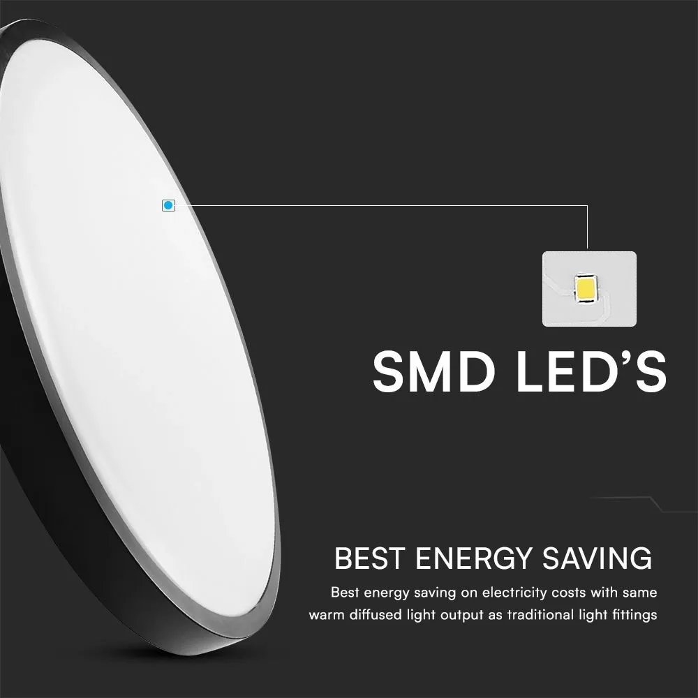 Plafoniera LED V‑TAC 18 W Ø295mm nera – Chip Samsung & sensore, 4000 K - Image 5