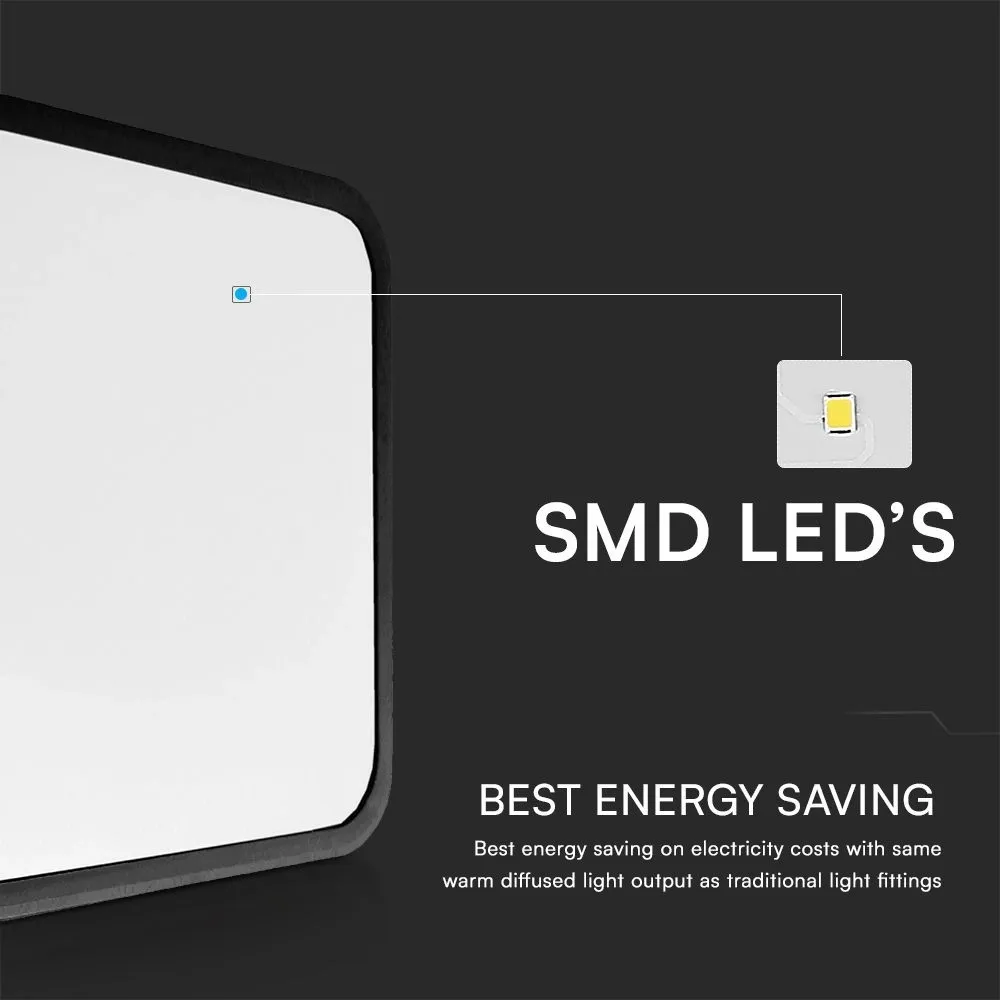 Plafoniera LED V‑TAC 18 W quadrata nera – Chip Samsung, sensore + telecomando - Image 6
