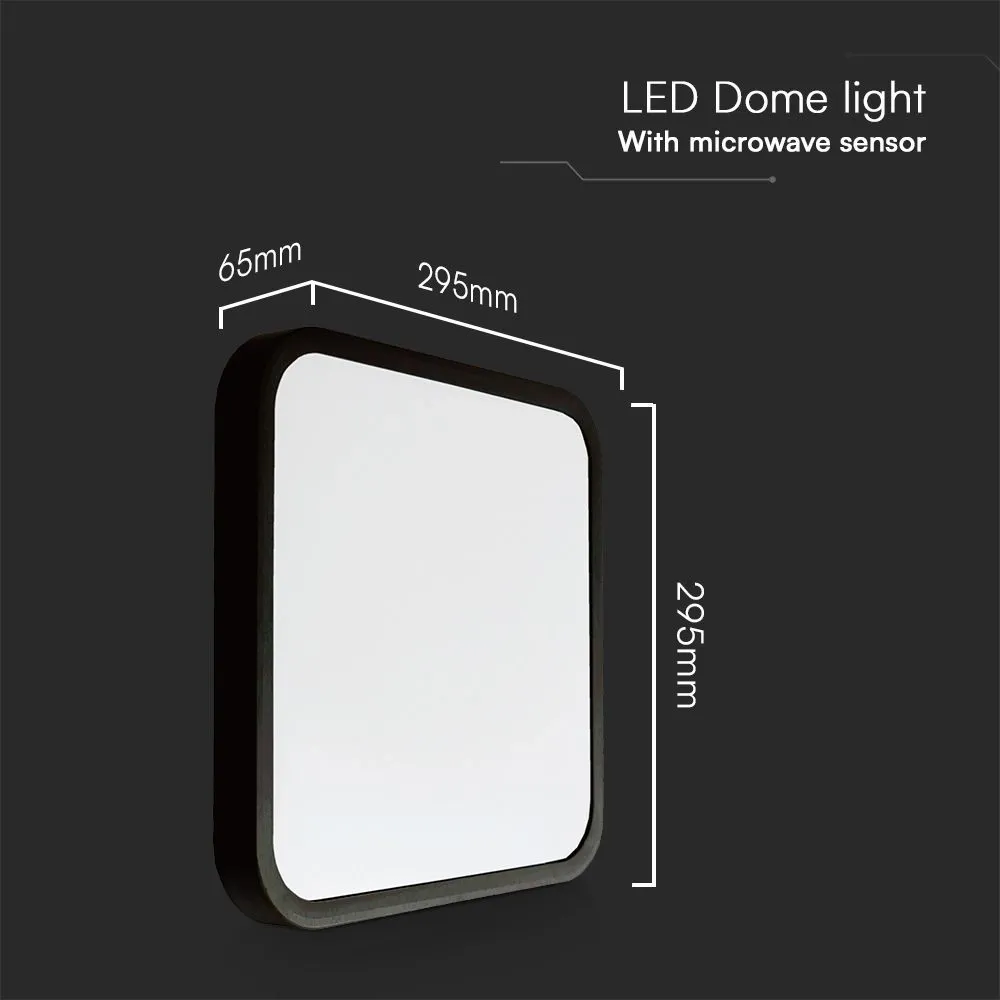 Plafoniera LED V‑TAC 18 W quadrata nera – Chip Samsung, sensore + telecomando - Image 7