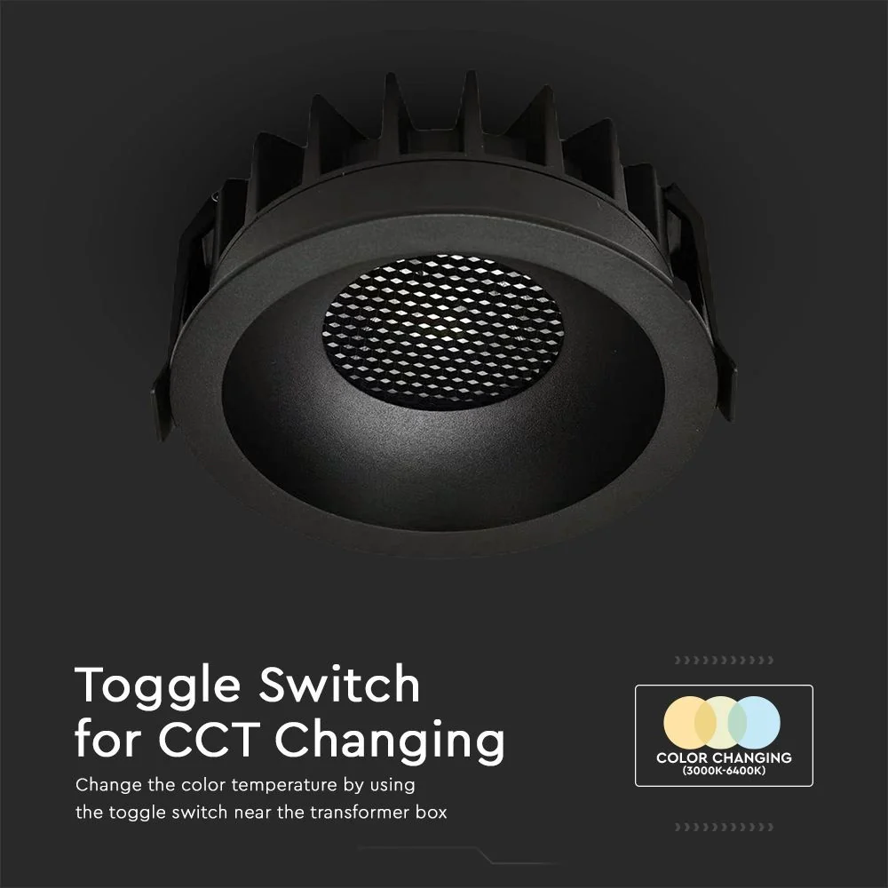Faretto LED Incasso 18W COB CCT 3in1 CRI90 Nero | V-TAC Bridgelux - Image 2