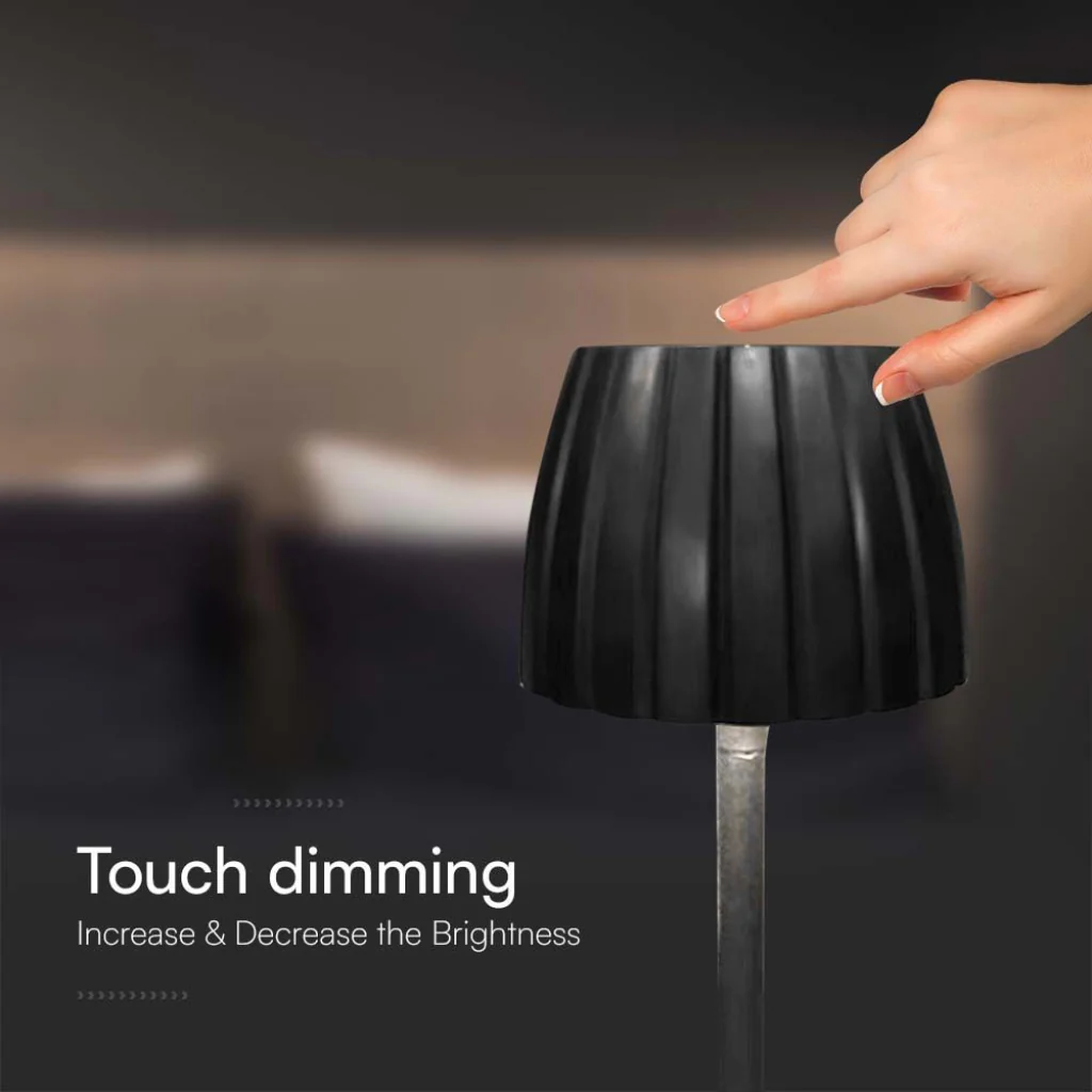 Lampada LED da Tavolo 2,7W Ricaricabile USB-C Touch Nera - Image 3