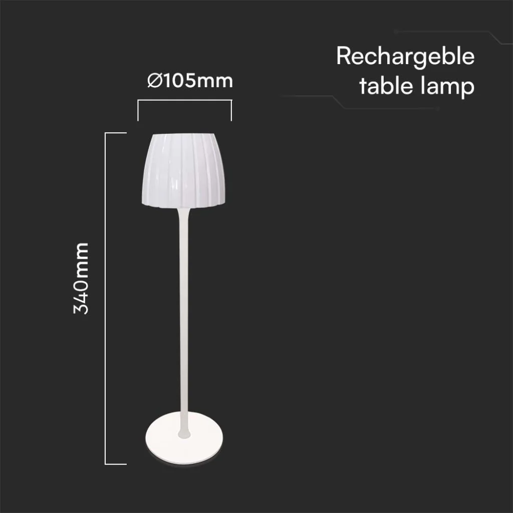 Lampada LED da Tavolo 2,7W Ricaricabile USB-C Touch Bianco - Image 2