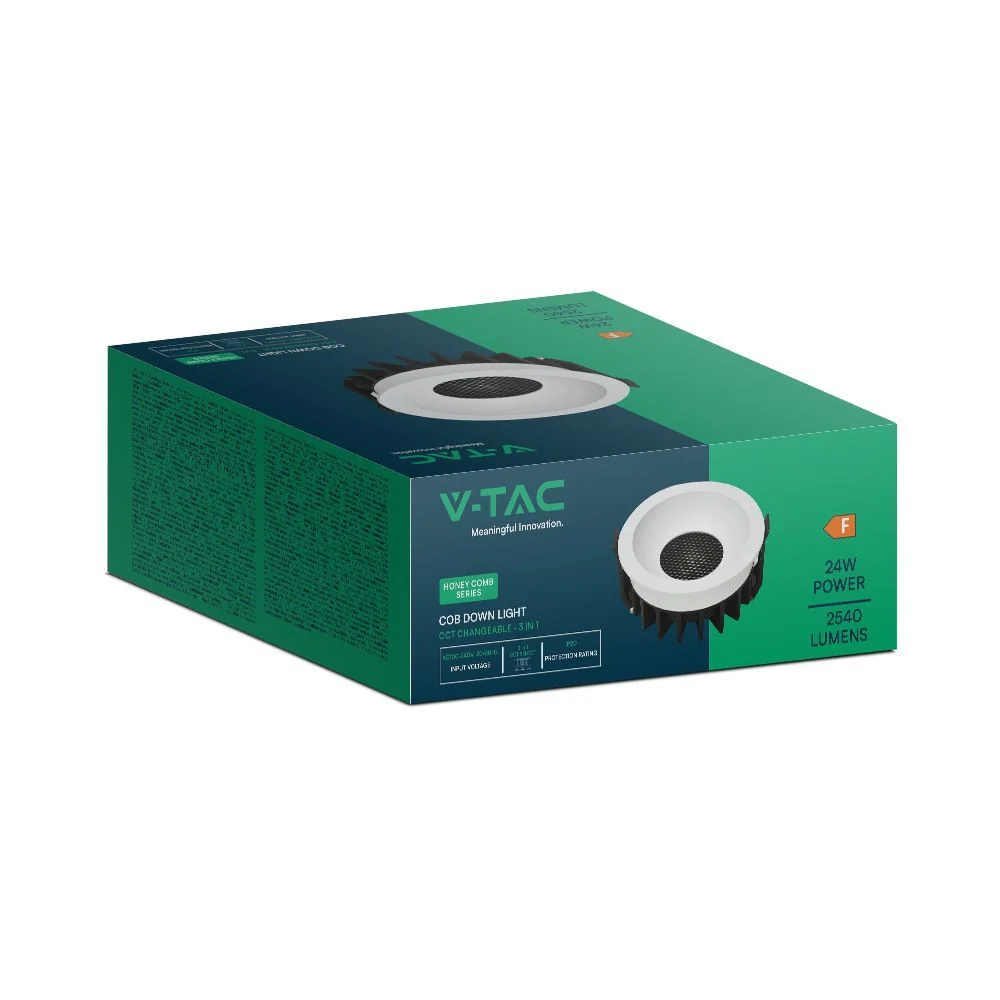 Faretto LED Incasso 24W COB CCT 3in1 CRI90 Bianco | V-TAC Bridgelux - Image 7
