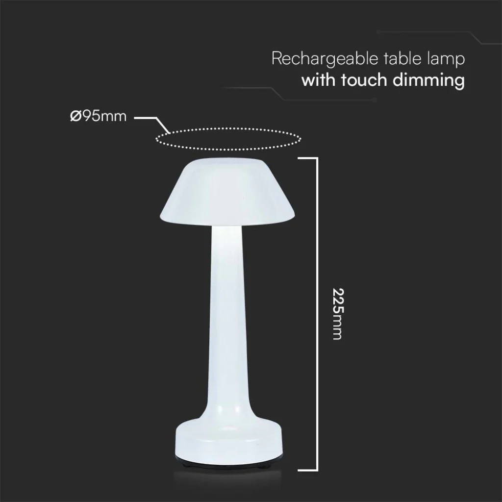 V-Tac Lampada LED da Tavolo 1W USB-C Touch Dimmerabile Bianca - Image 3