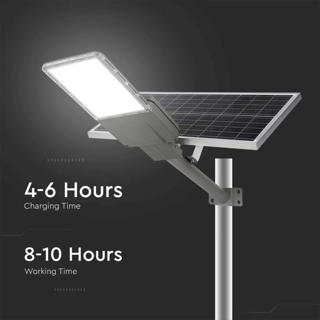 Armatura Stradale LED Solare 35W con Pannello e Batteria LiFePO4 4000K IP65 Grigio - Image 4
