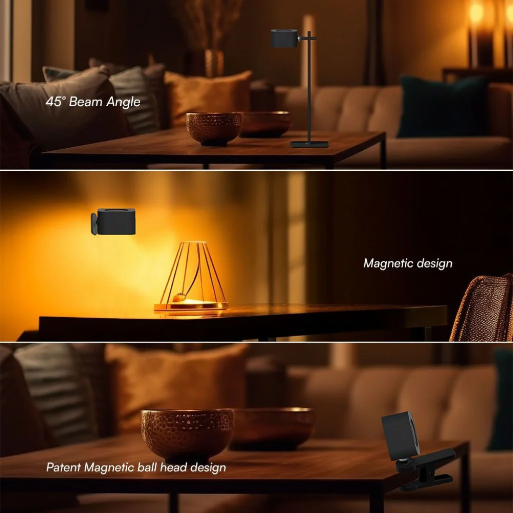 Lampada LED da Tavolo Magnetica 3W Ricaricabile USB‑C Nera - Image 10
