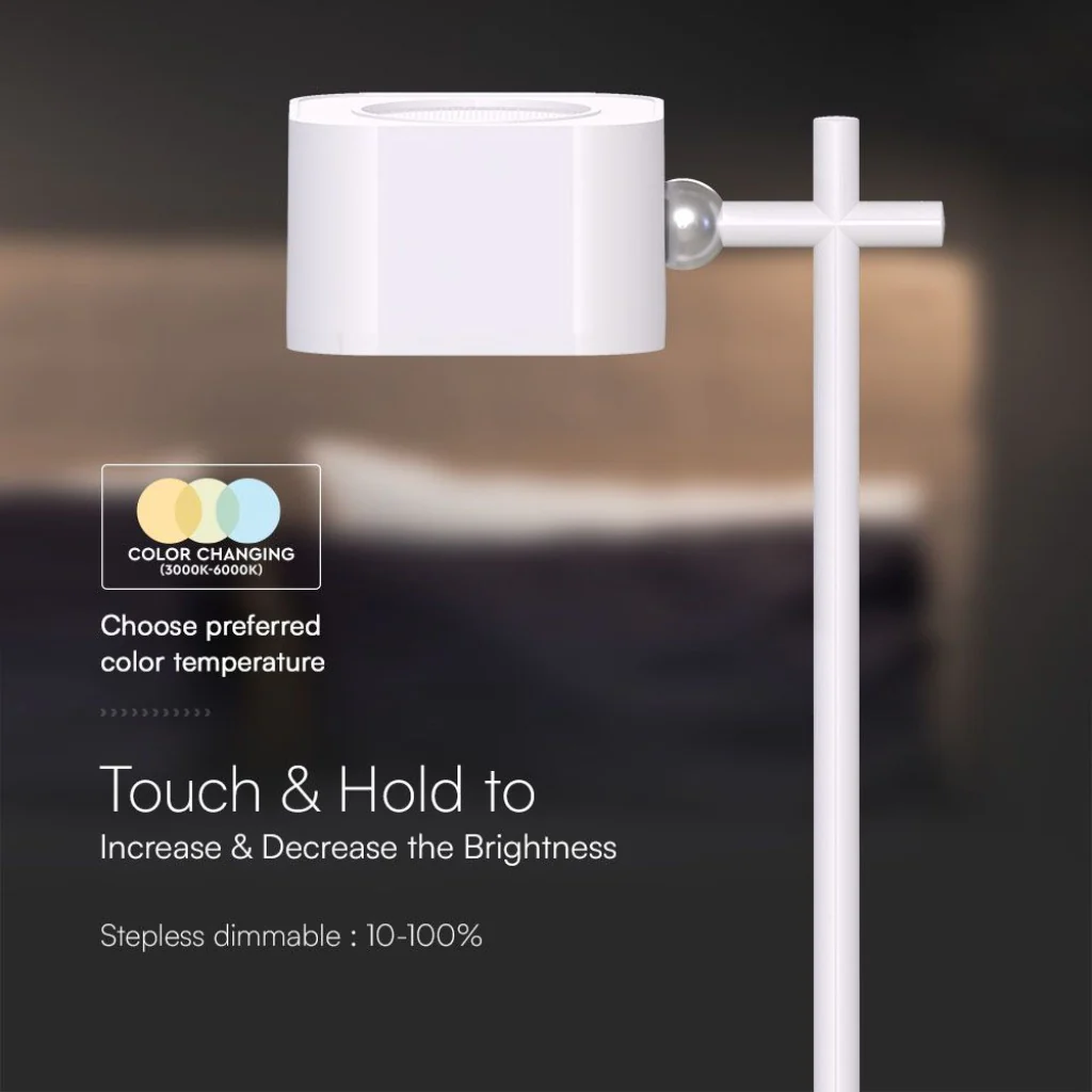 Lampada LED da Tavolo Magnetica 3W Ricaricabile USB‑C Bianca - Image 3
