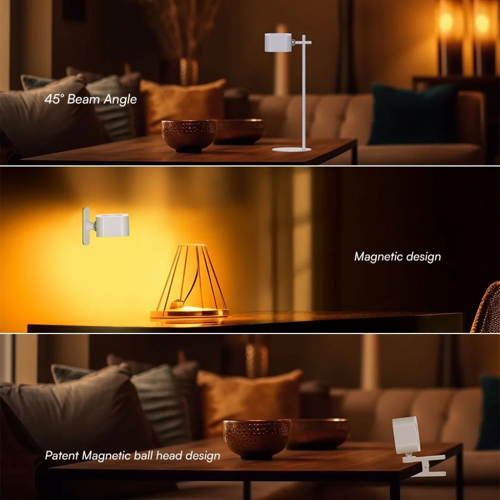 Lampada LED da Tavolo Magnetica 3W Ricaricabile USB‑C Bianca - Image 6