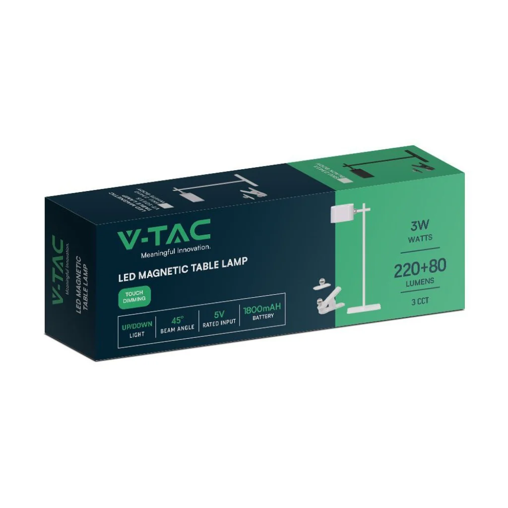 Lampada LED da Tavolo Magnetica 3W Ricaricabile USB‑C Bianca - Image 9