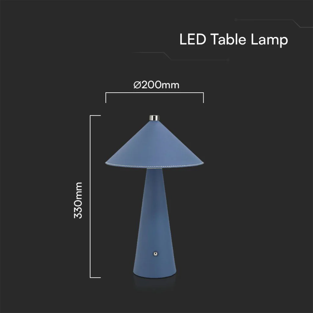 Lampada LED da Tavolo 3W Blu Ricaricabile Touch Dimmer 3in1 - Image 3