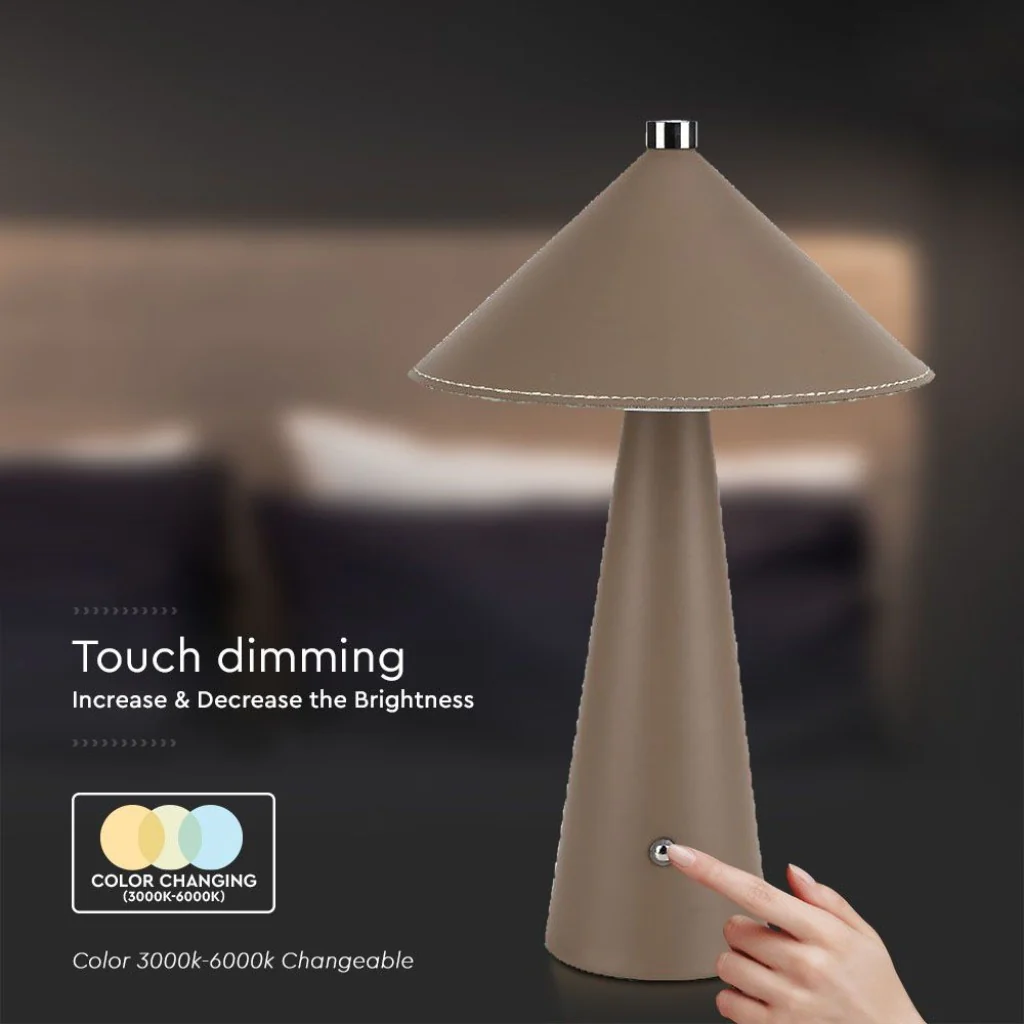 Lampada LED da Tavolo 3W Ricaricabile USB‑C Marrone Touch - Image 2