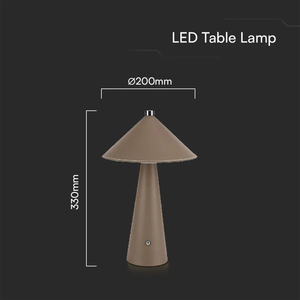 Lampada LED da Tavolo 3W Ricaricabile USB‑C Marrone Touch - Image 6