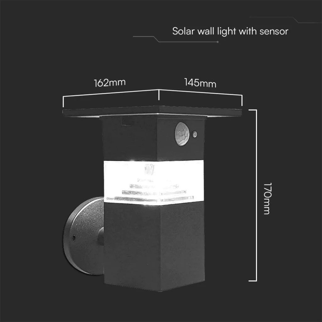Lampada LED Solare da Giardino 3W con Sensore PIR 3000K IP54 - Image 2