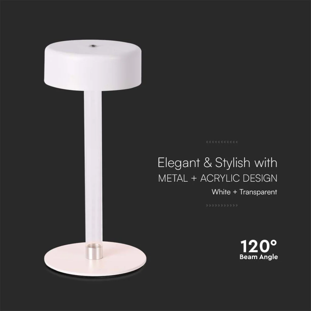 V-Tac Lampada LED da Tavolo 3W USB-C Touch Dimmerabile Bianca - Image 4